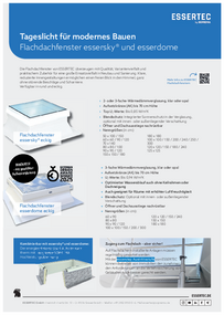 Informationsflyer zu den Flachdachfenstern essersky® und esserdome